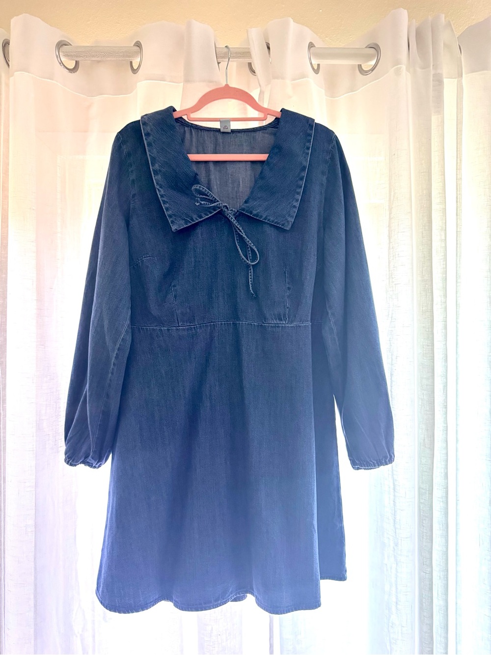 Old Navy Navy Blue Long-Sleeve A-Line Dress with Sailor Collar